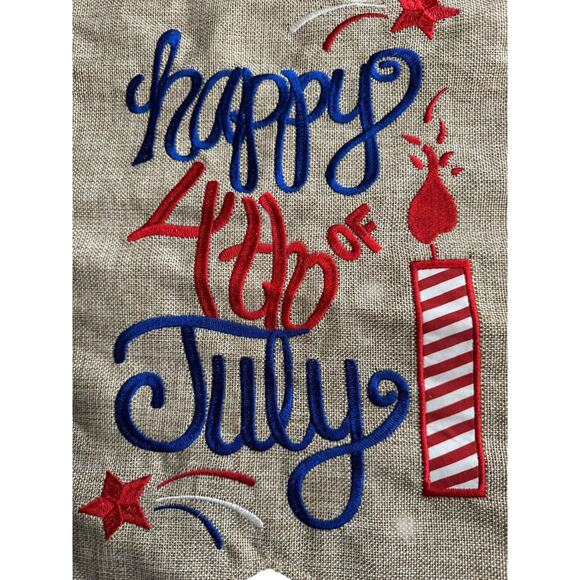4th of July Embroidered Pennant Banner America Home Party Supplies Decoration - Picture 1 of 6